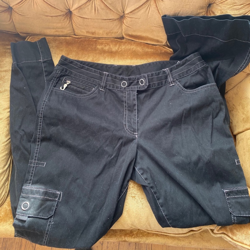 Black straight leg pants